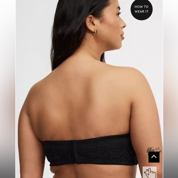 Torrid Black Lace Bombshell Everyday Strapless Push-Up Bra 38DDD - Picture 2 of 14